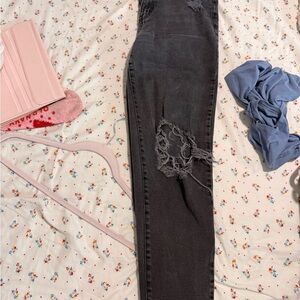 SO High Rise Distressed Charcoal Jeans